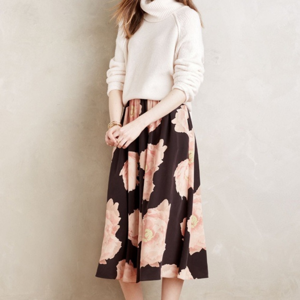 Anthropologie Silk Skirt by Sam & Lavi